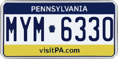 PA license plate MYM6330
