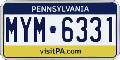 PA license plate MYM6331