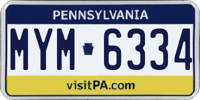 PA license plate MYM6334