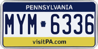 PA license plate MYM6336