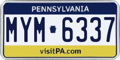 PA license plate MYM6337