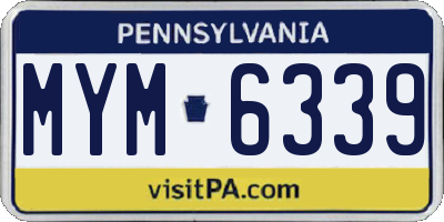 PA license plate MYM6339