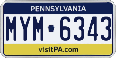 PA license plate MYM6343
