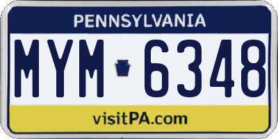 PA license plate MYM6348