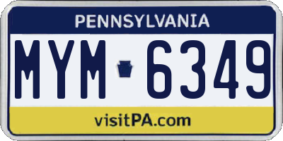 PA license plate MYM6349