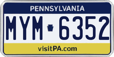 PA license plate MYM6352