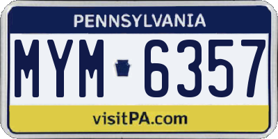 PA license plate MYM6357