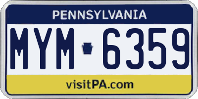 PA license plate MYM6359