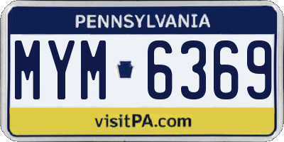 PA license plate MYM6369