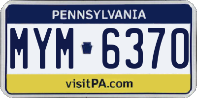 PA license plate MYM6370