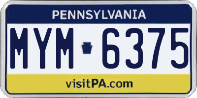 PA license plate MYM6375