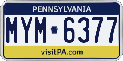 PA license plate MYM6377