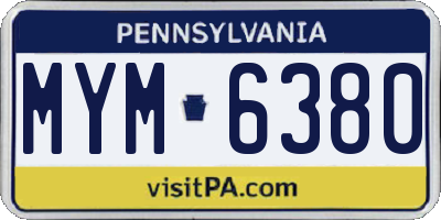 PA license plate MYM6380