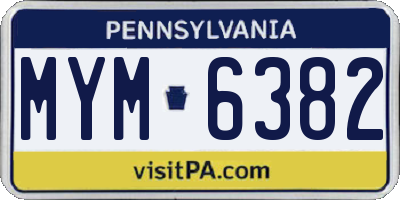PA license plate MYM6382