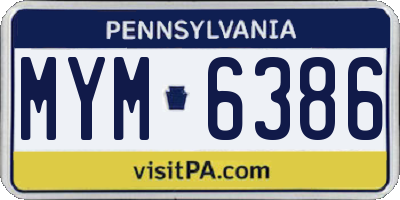 PA license plate MYM6386