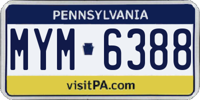 PA license plate MYM6388