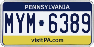 PA license plate MYM6389