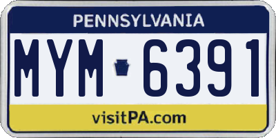 PA license plate MYM6391