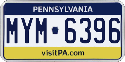 PA license plate MYM6396