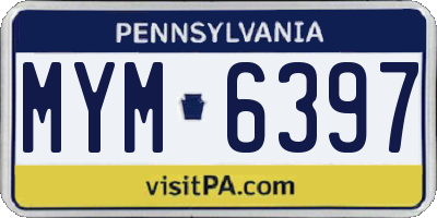 PA license plate MYM6397