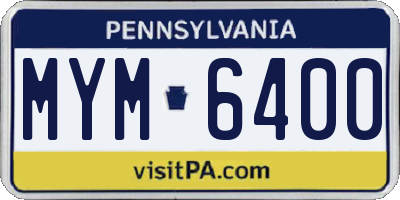 PA license plate MYM6400