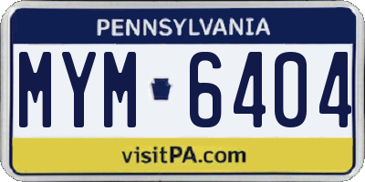 PA license plate MYM6404