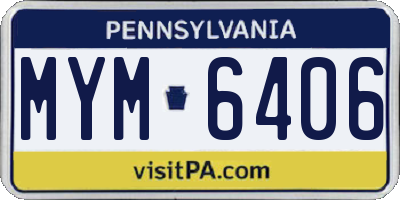 PA license plate MYM6406