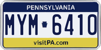 PA license plate MYM6410