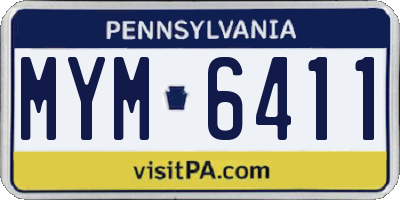 PA license plate MYM6411