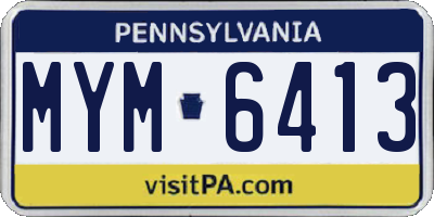 PA license plate MYM6413