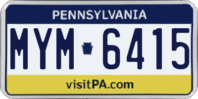 PA license plate MYM6415
