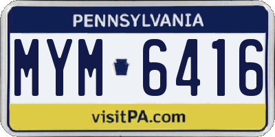 PA license plate MYM6416
