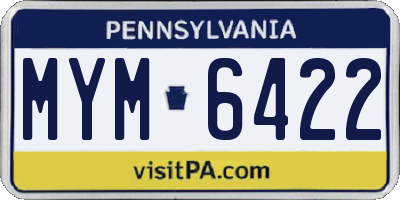 PA license plate MYM6422