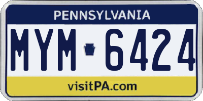 PA license plate MYM6424