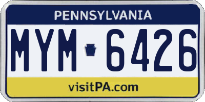 PA license plate MYM6426