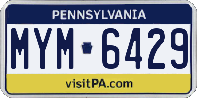 PA license plate MYM6429