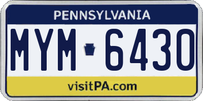 PA license plate MYM6430