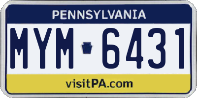 PA license plate MYM6431