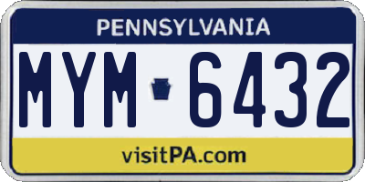PA license plate MYM6432