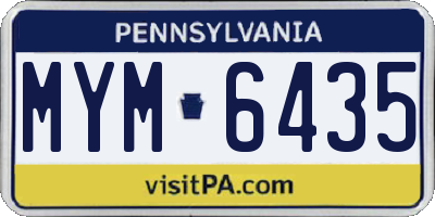 PA license plate MYM6435
