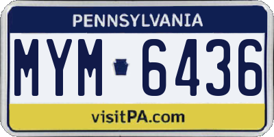 PA license plate MYM6436