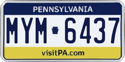 PA license plate MYM6437
