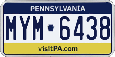 PA license plate MYM6438