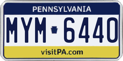 PA license plate MYM6440