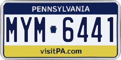 PA license plate MYM6441