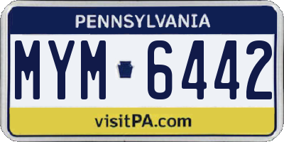 PA license plate MYM6442