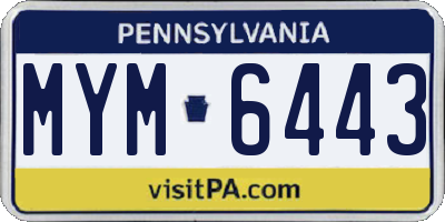 PA license plate MYM6443