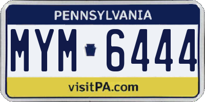 PA license plate MYM6444