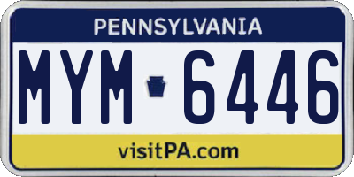 PA license plate MYM6446