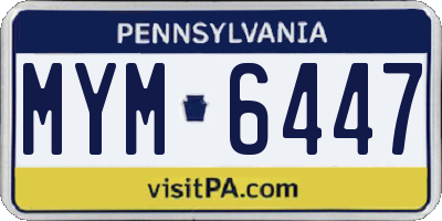 PA license plate MYM6447